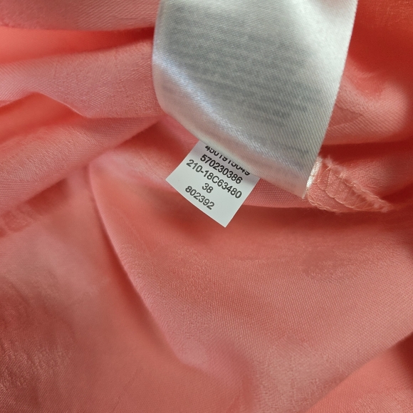 Chico's Size 3 Leaf Embossed Peach Button-Down Shirt - Picture 8 of 12